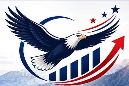 Excelsis Finance eagle soaring over ascending bar graph